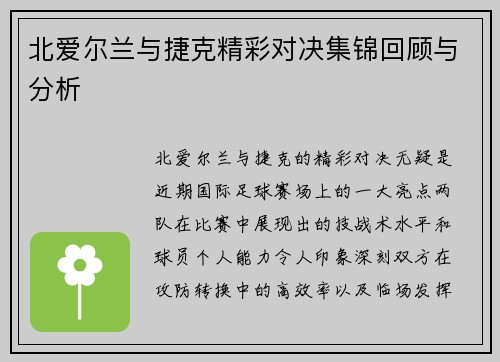 北爱尔兰与捷克精彩对决集锦回顾与分析
